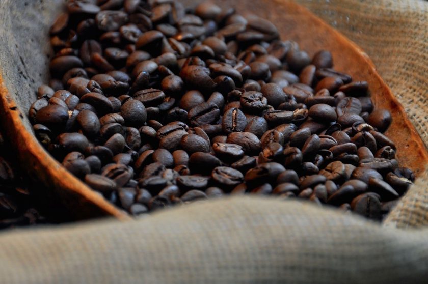 dark roasted coffee beans