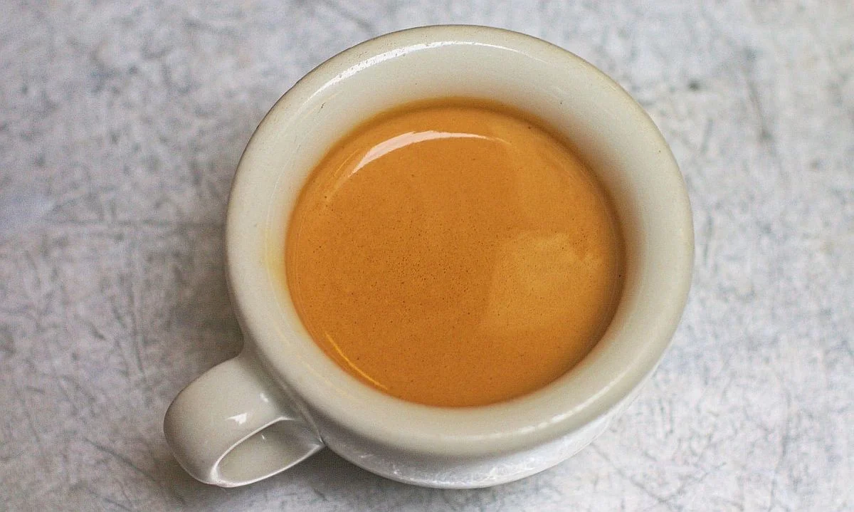 espresso shot in china cup