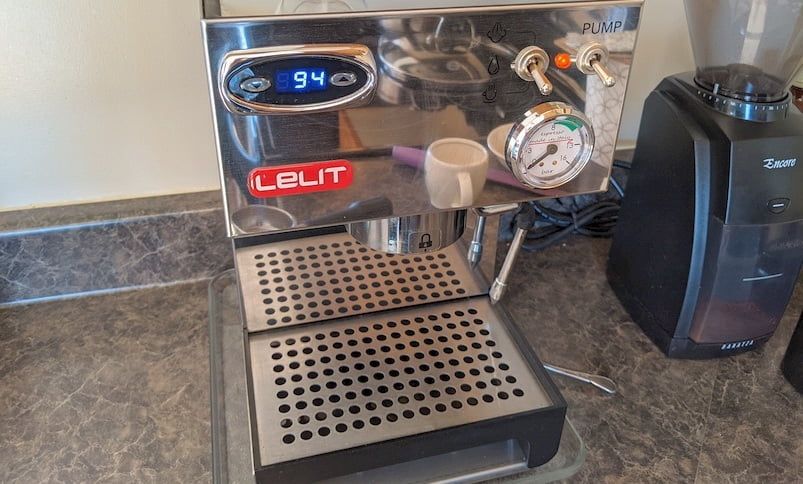 Stainless steel espresso machine with PID and pressure gauge