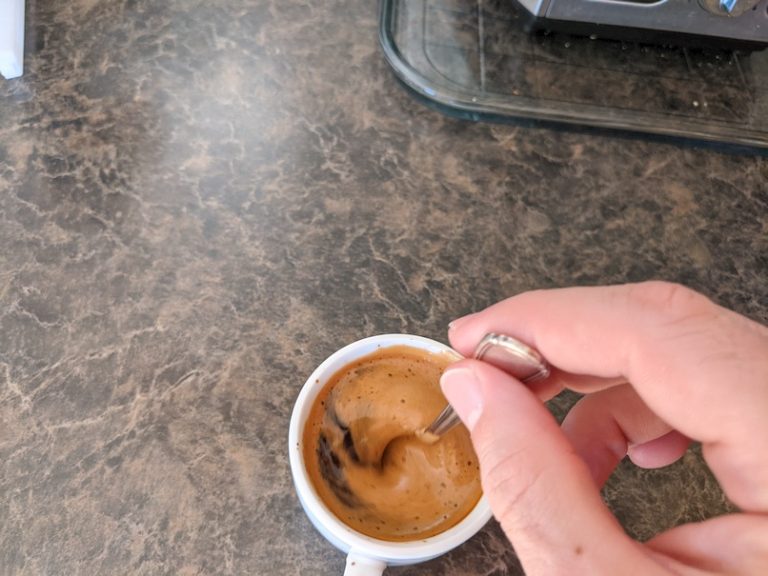 Freshly brewed espresso shot