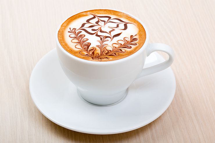 Cappuccino art with chocolate