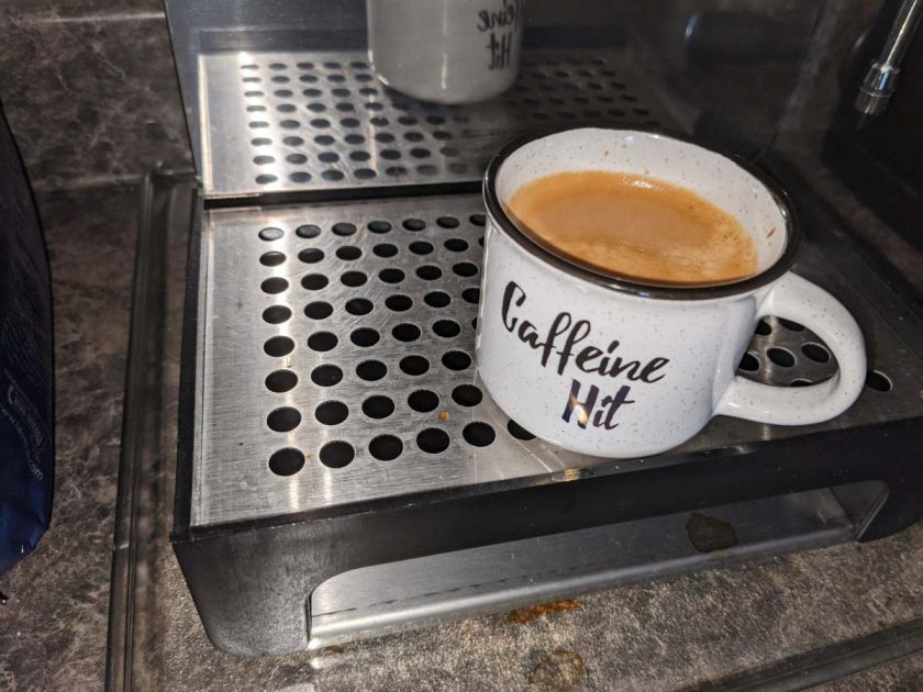 espresso shot on espresso machine