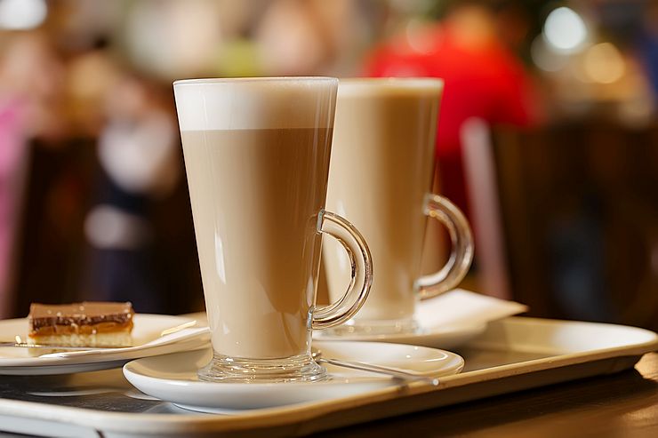 latte macchiato in tall glass