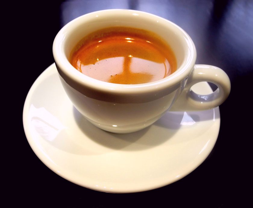 espresso shot in porcelain cup