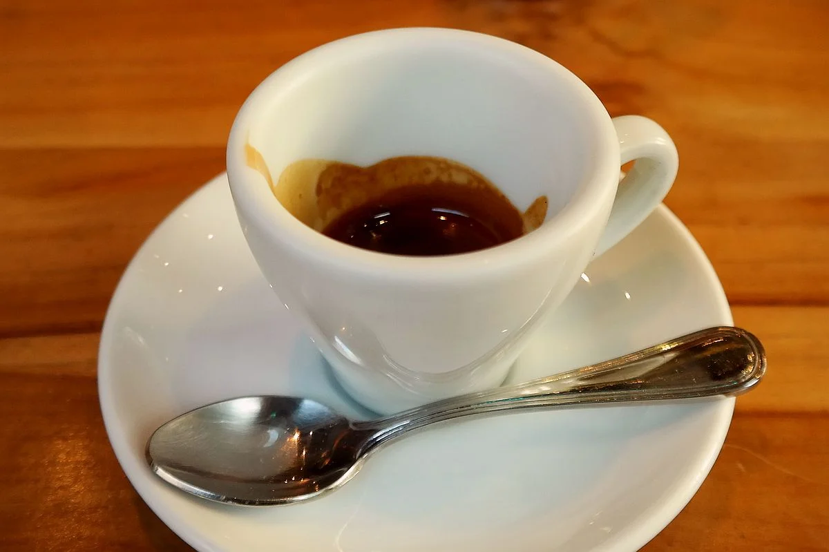 ristretto in porcelain cup with saucer