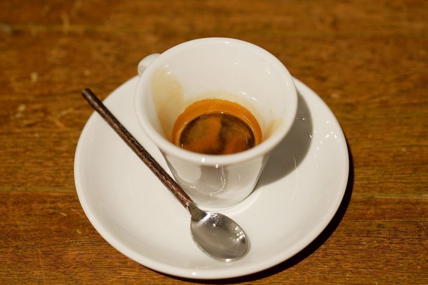 a cup of espresso (ristretto) at siam tea room, bangkok