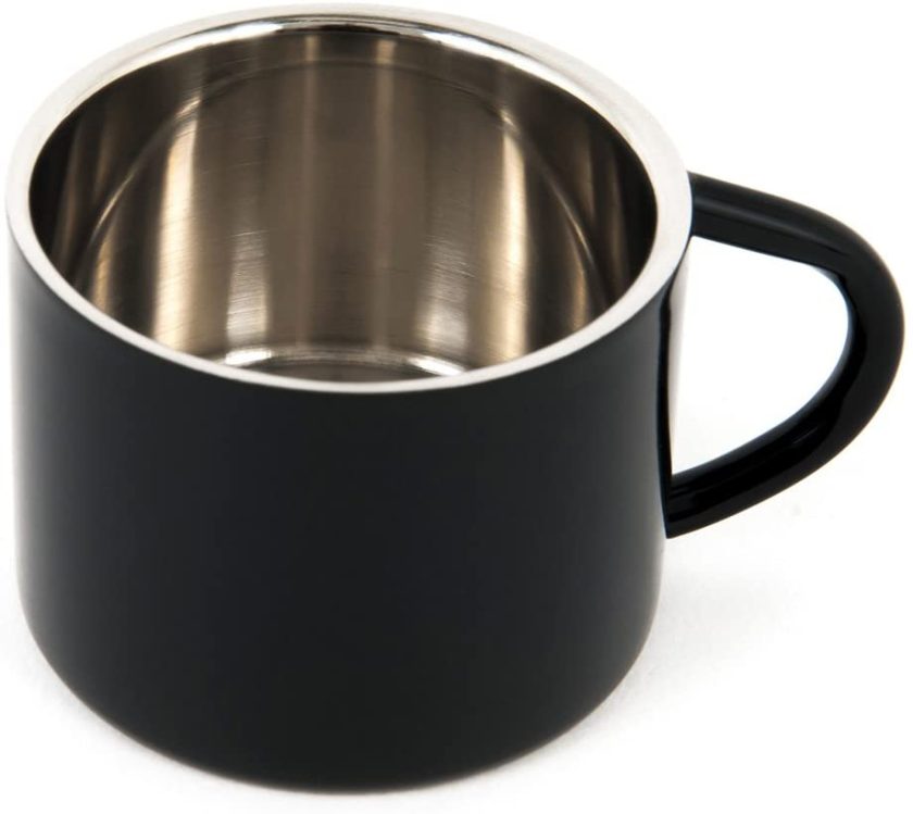 black stainless steel double wall espresso cup