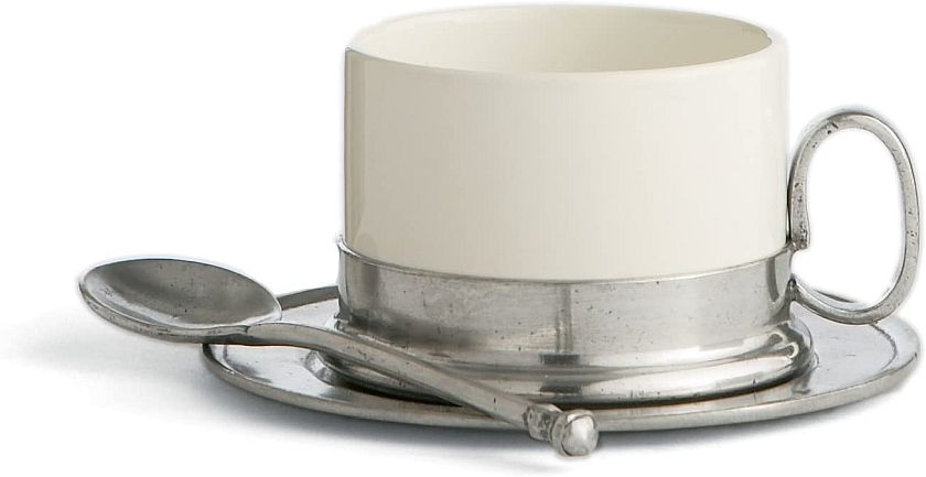 cappuccino cup and saucer with spoon