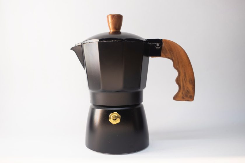 black and brown Moka pot