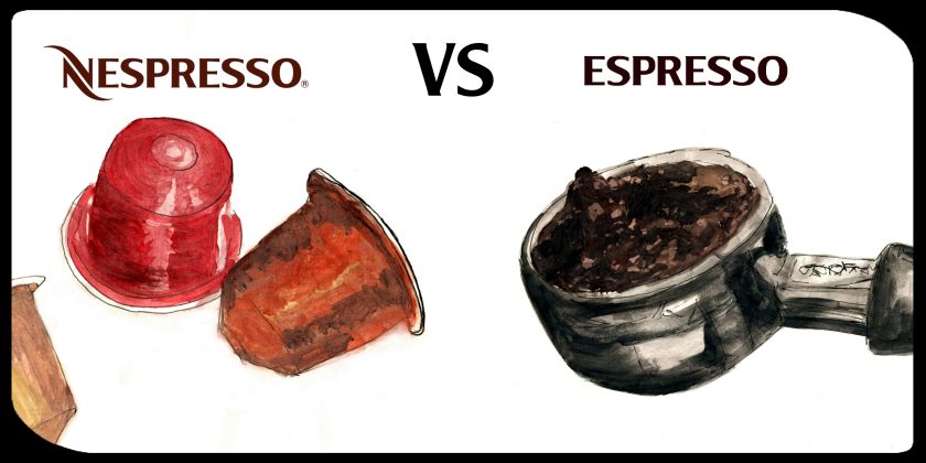 realistic drawing - Nespresso vs espresso