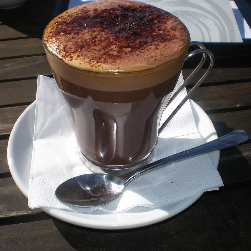 mocha coffee in a glass