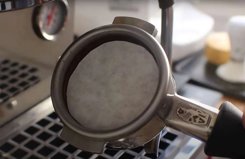 Paper Filter Puck Screen aeropress filter as espresso shot screen