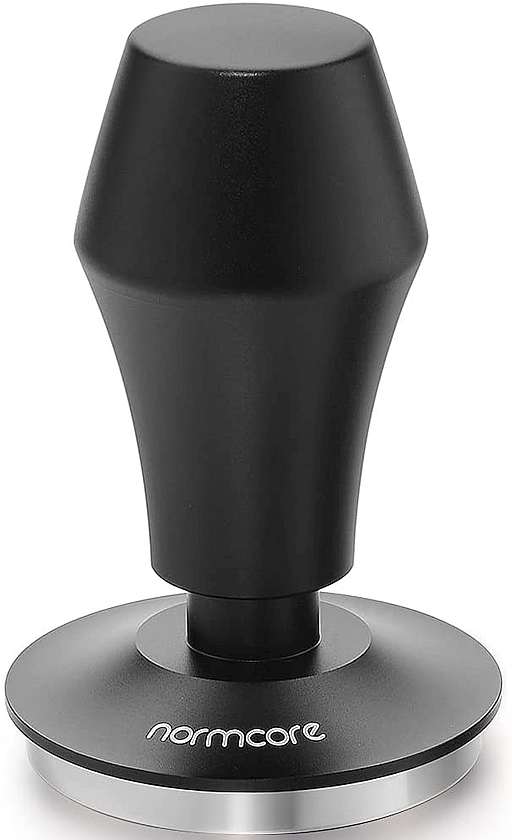 Espresso Tamper Calibrated Pressure for Coffee Machine Accessories Tool,  Refined Handle, Stainless Steel Flat Base 53mm Black 