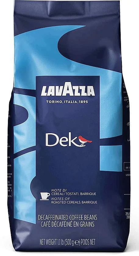 bag of lavazza dek coffee beans