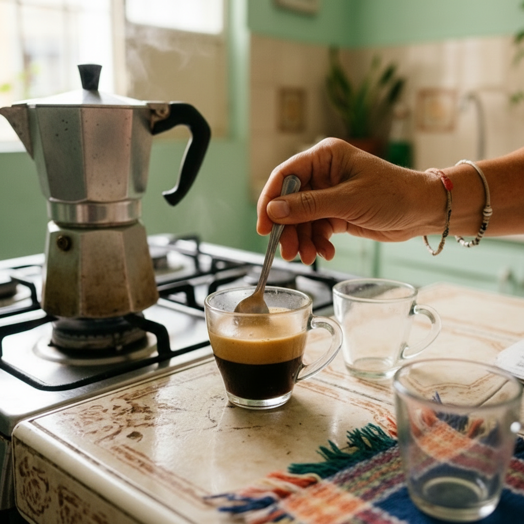 Making Cuban espresso — espumita and moka pot